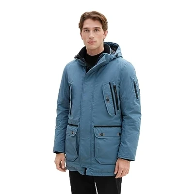 Afbeelding van TOM TAILOR Heren 1037356 jas, 32506 Dusty Dark Teal, XL, XL