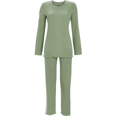 Afbeelding van Groene pyjama Ringella rib Groen Maat 46