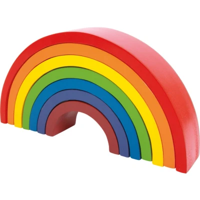 Afbeelding van Small foot Houten regenboog blokken Large 7 kleuren speelgoed vanaf 1 jaar