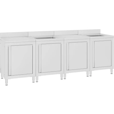 Afbeelding van vidaXL Wastafelkast commercieel 240x60x96 cm roestvrij staal