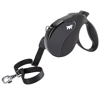 Afbeelding van Ferplast Uitschuifbare Hondenriem AMIGO LARGE, voor grote honden tot 50 kg, snoer max. 5 m. Enkele vergrendel en ontgrendelingsknop, zwart, zwarte kap