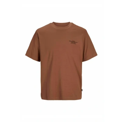 Afbeelding van Jack &amp; Jones Premium Jprblachad Branding CREW NECK Tshirt print, Heren, Maat: XS, Redwood burl