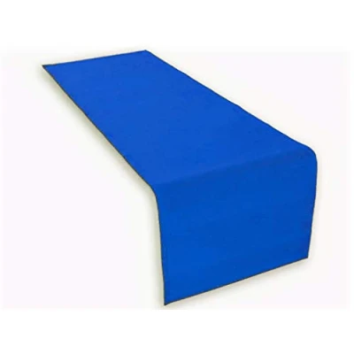 Afbeelding van Lemos Home Hoogwaardige katoenen tafelloper. Tafelkleed. Ruime keuze aan kleuren (blauw)