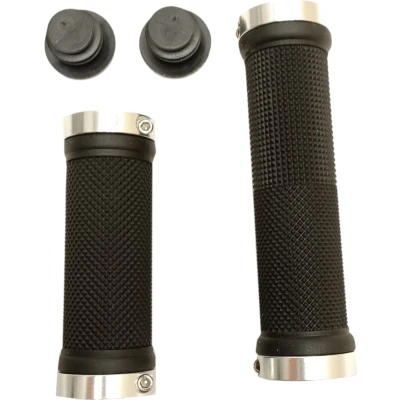 Afbeelding van FALKX GripR KL handvatten, met zilveren lock ring, lengte 95/130mm, zwart. werkplaatsverpakking