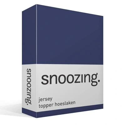 Afbeelding van Snoozing Jersey Topper Hoeslaken 100% gebreide katoen 140x200 cm Navy