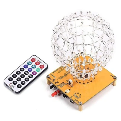 Afbeelding van PEMENOL led kubische bal bouwpakket, elektronica 3 mm RGB lichtkubus, creatieve elektronische kit, afstandsbediening