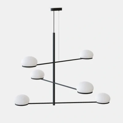 Afbeelding van LEDS C4 Coco Chandelier hanglamp, zwart/wit