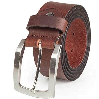 Afbeelding van LINDENMANN Lederen riem heren 40 mm breed, volledig rundleer zwart, bruin, 105