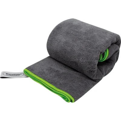 Afbeelding van TravelSafe Microvezel Terry handdoek L grijs/groen