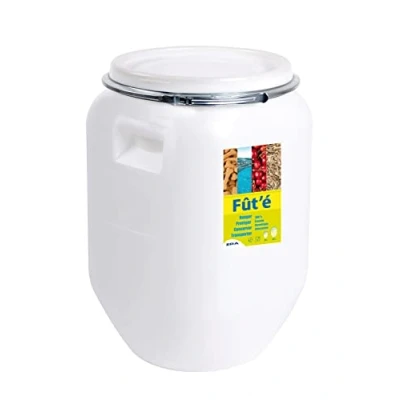 Afbeelding van EDA Opbergton met sluiting 25L Kunststof Wit Ideaal voor voeding 29x29x46cm