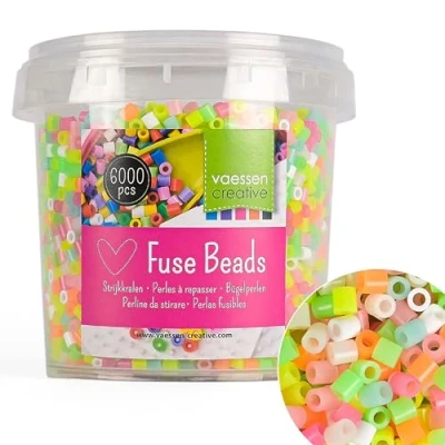 Afbeelding van Vaessen Creative Strijkkralen Neon Glow 6000 stuks