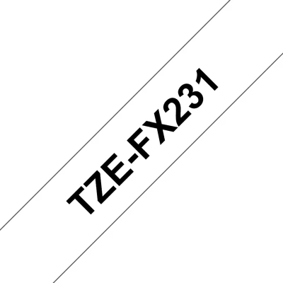 Afbeelding van Brother TZe FX231 Tape Zwart op wit (12 mm)