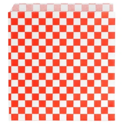 Afbeelding van Vetvrij snackzakje rood wit blok 16 bij 16,5 cm Inhoud: 1000 stuks