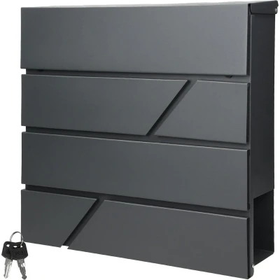 Afbeelding van ML Design brievenbus met krantenvak, antraciet, 37x11x37 cm, gemaakt van roestvrij staal