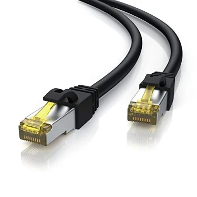 Afbeelding van CSL 30m Cat 7 Outdoor netwerkkabel Gigabit Ethernet LAN kabel 10000 Mbit S patchkabel Cat.7 ruwe FTP pimf afscherming met RJ 45 stekker slijtvast oliebestendig waterdicht IP66