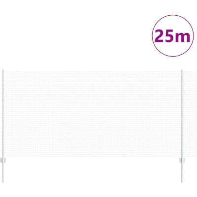 Afbeelding van vidaXL Gelaste Draadhek met 22 U Palen Zilver 1.2x25 m Staal