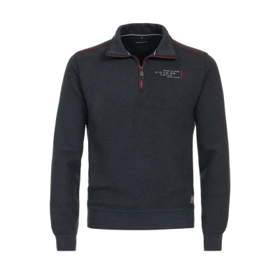 Afbeelding van Casa Moda Casual Fit Half Zip Sweater blauw, Effen