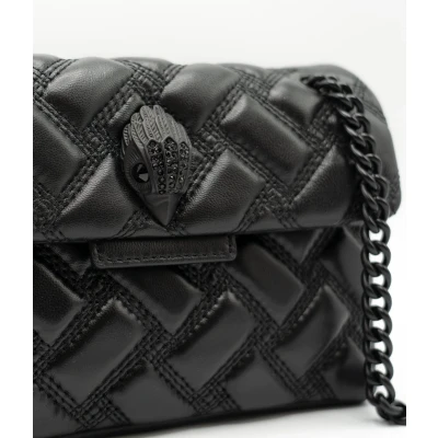Afbeelding van Kurt Geiger leren crossbody tas Mini Kensington Drench zwart