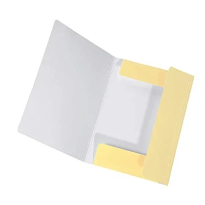 Afbeelding van Origineel Falken PastellColor map. Gemaakt van extra stevig karton met 3 flappen en elastiek voor DIN A4 Pastelkleur Vanilla_Yellow Opbergmap tekenen op school.