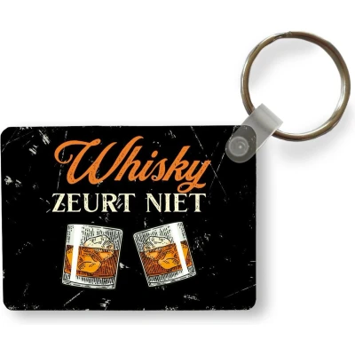 Afbeelding van Sleutelhanger Whisky Glazen Quote Uitdeelcadeautjes Plastic Vaderdag cadeau Geschenk Cadeautje voor hem Tip Mannen