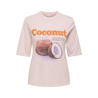 Afbeelding van ONLY Onlphoebe Fresh BOX Tshirt print Mauve chalk, Dames, Maat: Medium, chalk