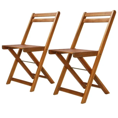 Afbeelding van Bistrostoelen 2 st massief acaciahout