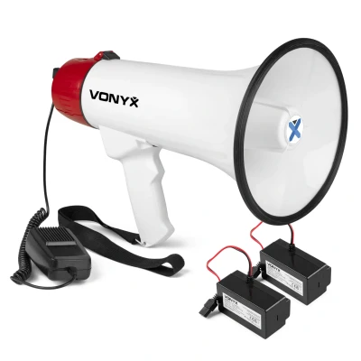 Afbeelding van Vonyx MEG045 Megafoon set met 2x lithium ion accu’s 45W