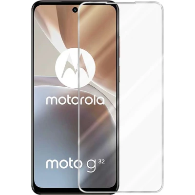 Afbeelding van Cadorabo Screenprotector geschikt voor Motorola MOTO G32 Pantser film Beschermende in KRISTALHELDER Geharde (Tempered) display beschermglas 9H hardheid met 3D Touch