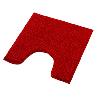 Afbeelding van Badmat Rood Badkamer Tapijt kan gecombineerd worden tot een set Antislip &amp; Maschinewasbaar Toiletmat 45x45cm MET WC Uitsparing