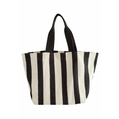 Afbeelding van Next Stripe Beach Regular FIT Shopper, Dames, Maat: One Size, Black &amp; white
