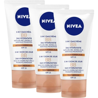 Afbeelding van NIVEA Essentials BB Cream Medium SPF 15 3x50ml Voordeelverpakking