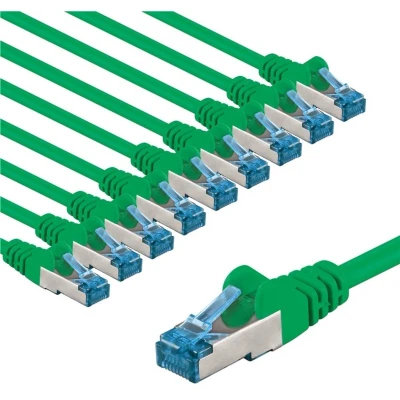 Afbeelding van Goobay 69373 netwerkkabel Blauw, Groen 1 m Cat6a S/FTP (S STP)