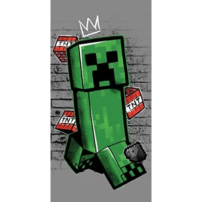 Afbeelding van Minecraft Strandlaken Metro Art Creeper 70 x 140 cm Katoen