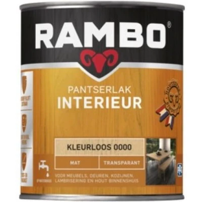 Afbeelding van Rambo Interieur Lak Transparant Mat Kleurloos 0000 0,25 liter