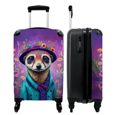 Afbeelding van NoBoringSuitcases.com® Handbagage koffer paars Trolley 55x35x25