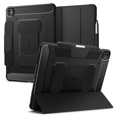 Afbeelding van Spigen Rugged Armor Pro Hoes Geschikt voor Apple iPad 13 (2024) Book Case met Standaard Zwart