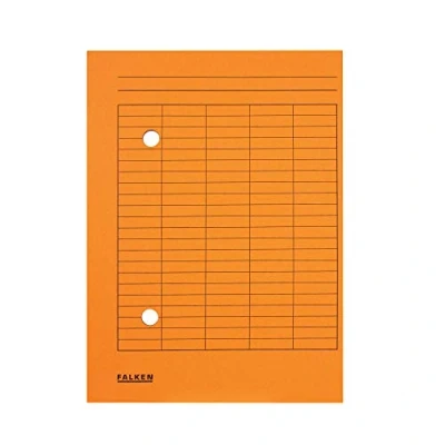Afbeelding van Origineel Falken 10 stuks circulatiemap. Made in Germany. Gemaakt van gerecycled karton voor DIN A4 met 2 zijdige organisatieprint oranje Blauwe Engel nietmachine