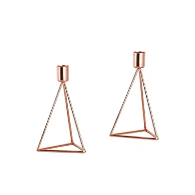 Afbeelding van Echtwerk 2 delige theelicht /kaarsenhouderset modern klein, koperen editie, 9,5 x 16,5 cm