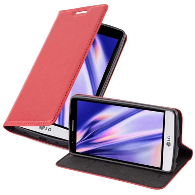 Afbeelding van Cadorabo Hoesje geschikt voor LG G3 MINI / S in APPEL ROOD Beschermhoes met magnetische sluiting, standfunctie en kaartvakje Book Case Cover Etui