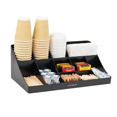 Afbeelding van Mind Reader COMORG BLK Koffie 11 Compartiment Specerij Organizer, Plastic, Zwart