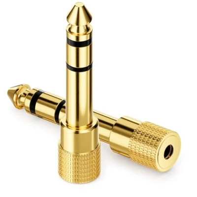 Afbeelding van deleyCON Jack Adapter [2 Stuks] 6,35mm naar 3,5mm Stereo Audio Coupler Voor Hoofdtelefoon Gitaar HiFi Ontvanger Versterker Home Cinema Mixer Toetsenbord TRS