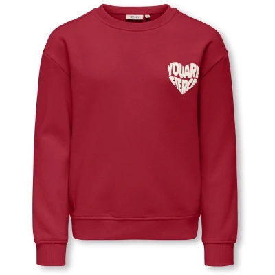 Afbeelding van ONLY KOGDITTE L/S HEART O NECK CS SWT Meisjes Trui Salsa Fierce