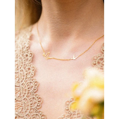 Afbeelding van Ava&amp;Imber Ava Vogel Ketting Stainless Steel Goud (RVS)
