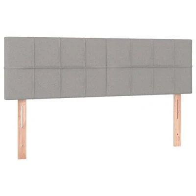 Afbeelding van vidaXL Hoofdborden 2 st 72x5x78/88 cm stof lichtgrijs, hoofdeinde, houten bedonderdeel, hoofdbord, slaapkamermeubel, bedaccessoire