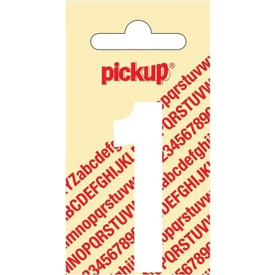Afbeelding van Plakcijfer Nobel 60 mm wit 1 Pickup