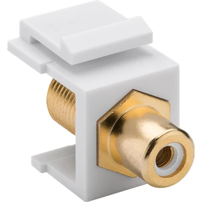 Afbeelding van Keystone module F (v) Tulp RCA audio links (wit) verguld / wit