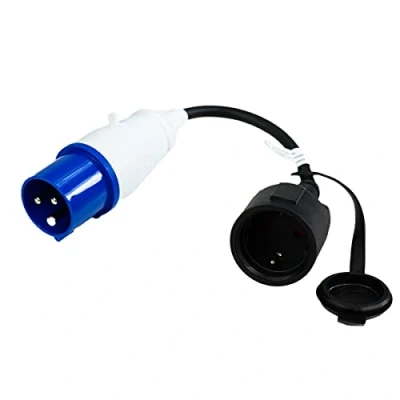 Afbeelding van CEE Adapter 230 V/16 A stroomadapter stekker naar Schuko stopcontact IP44