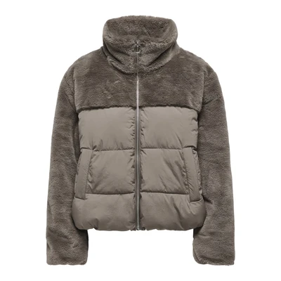 Afbeelding van ONLY Dames Onlwanja Fur Puffer Mix Jacket Cc OTW jas, walnoot, XS