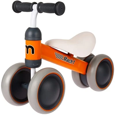 Afbeelding van Mach1 Mini loopfiets voor kinderen van 1 3 jaar, 4 zachte stille wielen, loopfiets, glijbaan (rood)