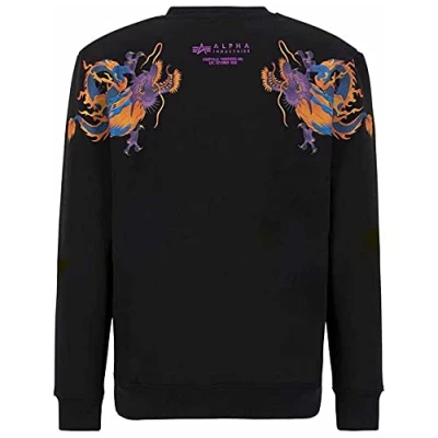 Afbeelding van Alpha Industries Dragon Sweater, Heren, Maat: Small, Black